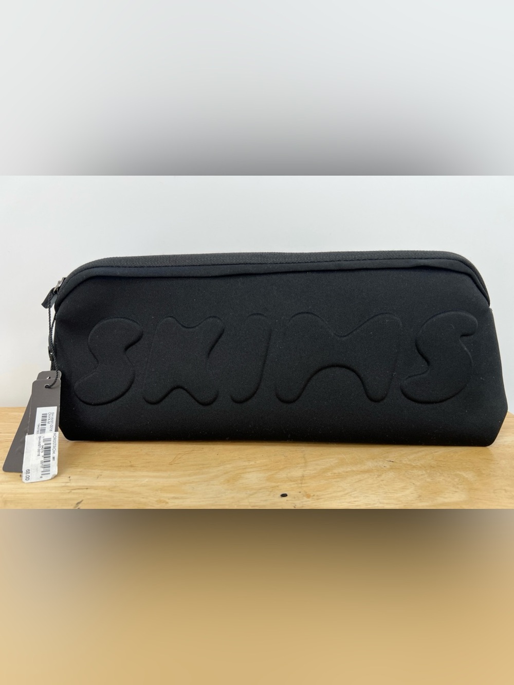 SKIMS Black Sculpted Logo Travel Pouch NWT